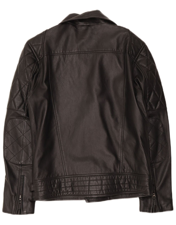 Bertanni Herren Leder Bikerjacke UK 38 Medium Schwarz