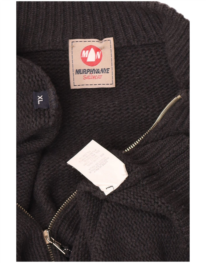 Murphy & Nye Herren Strickjacke XL Graue Wolle