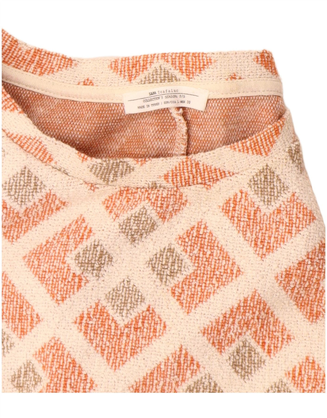Zara Damen Etuikleid UK 14 Large Rot Geometrisch