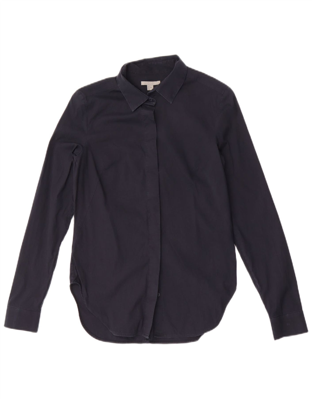 Cos Damenhemd EU 34 XS Marineblaue Baumwolle