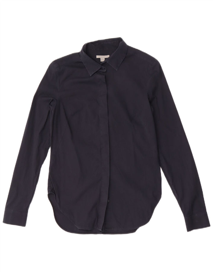 Cos Damenhemd EU 34 XS Marineblaue Baumwolle