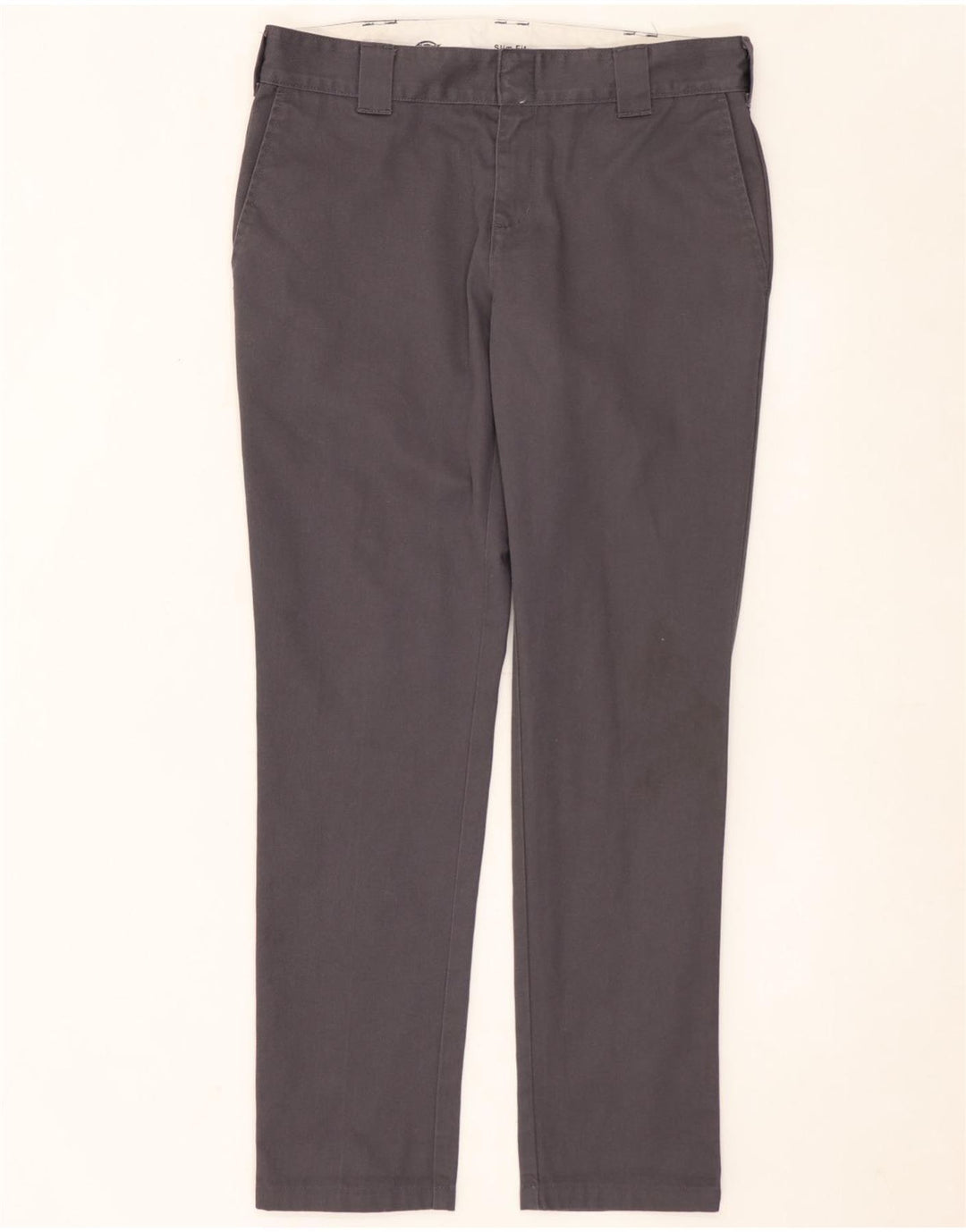 DICKIES Herren Slim Fit Chinohose W32 L32 Graue Baumwolle