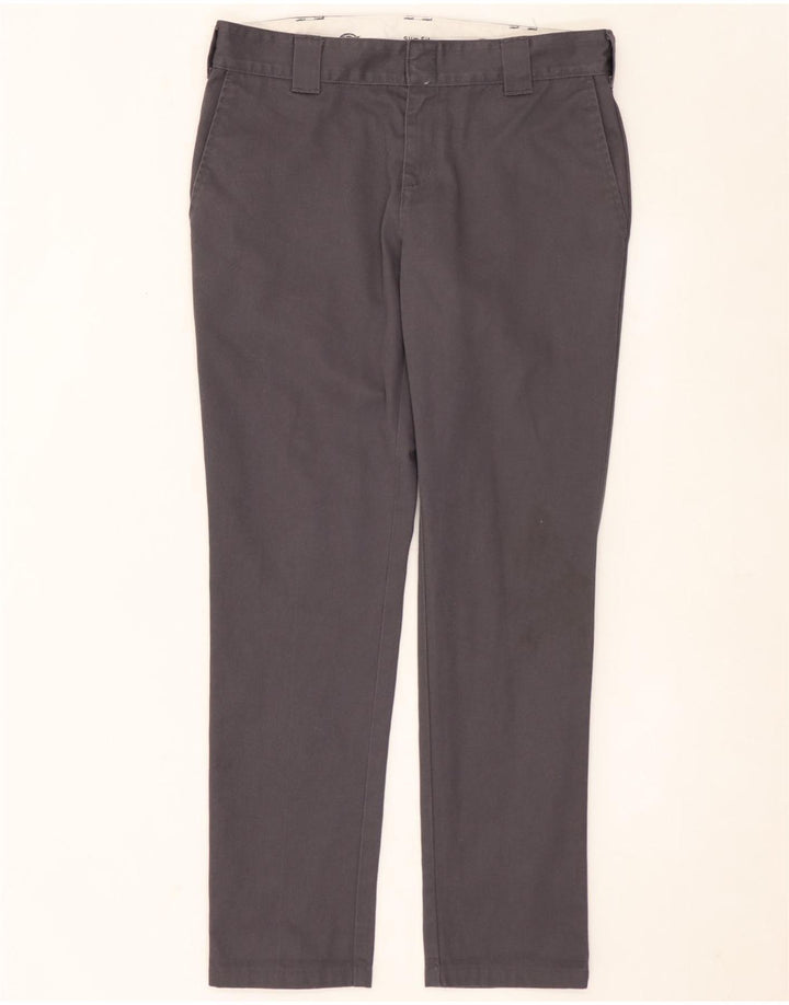 DICKIES Herren Slim Fit Chinohose W32 L32 Graue Baumwolle