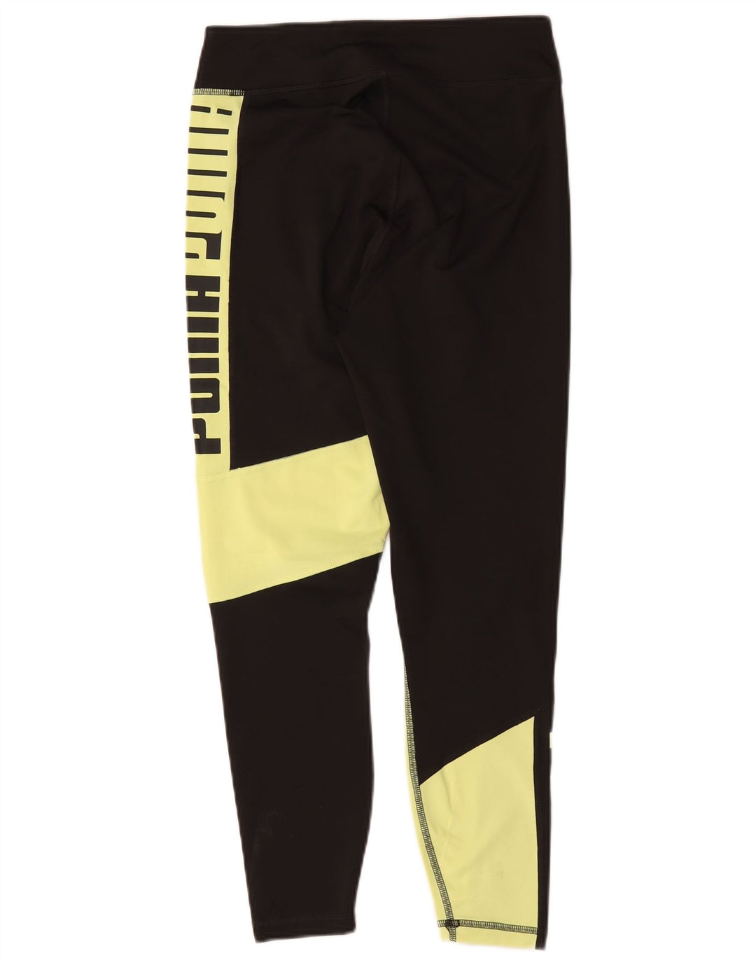 Puma Womens Graphic Leggings UK 12 Mittelschwarzes Colourblock-Nylon