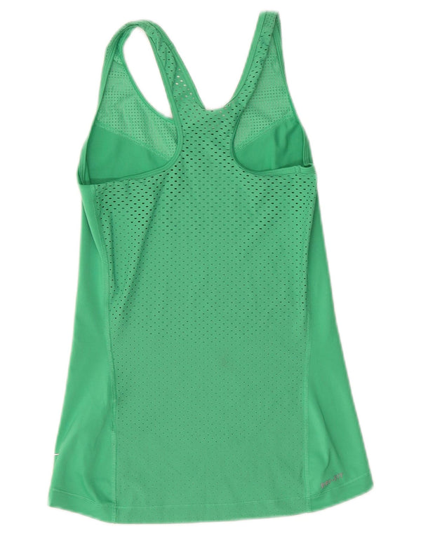 Nike Damen Dri Fit Crop Vest Top UK 6 XS Grün Polyester