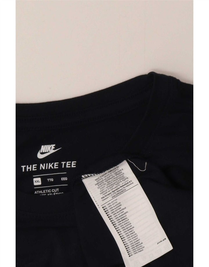 Nike Herren T-Shirt Top 2XL Marineblau Baumwolle