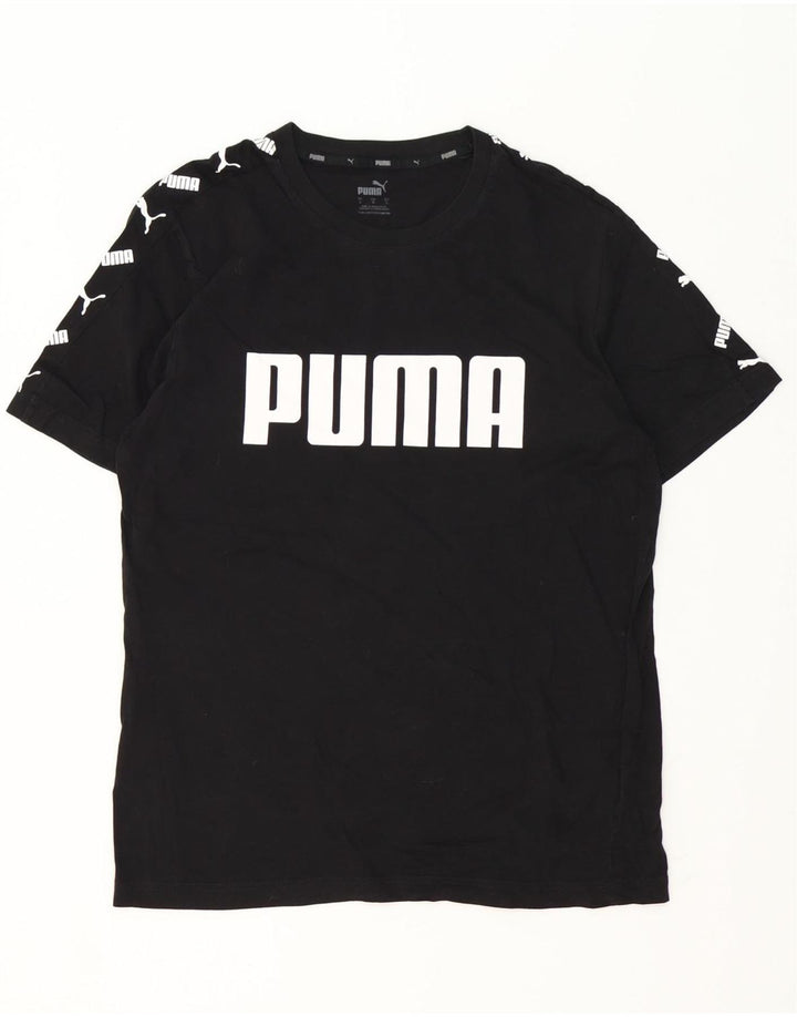 Puma Herren T-Shirt mit Grafik, groß, aus schwarzer Baumwolle