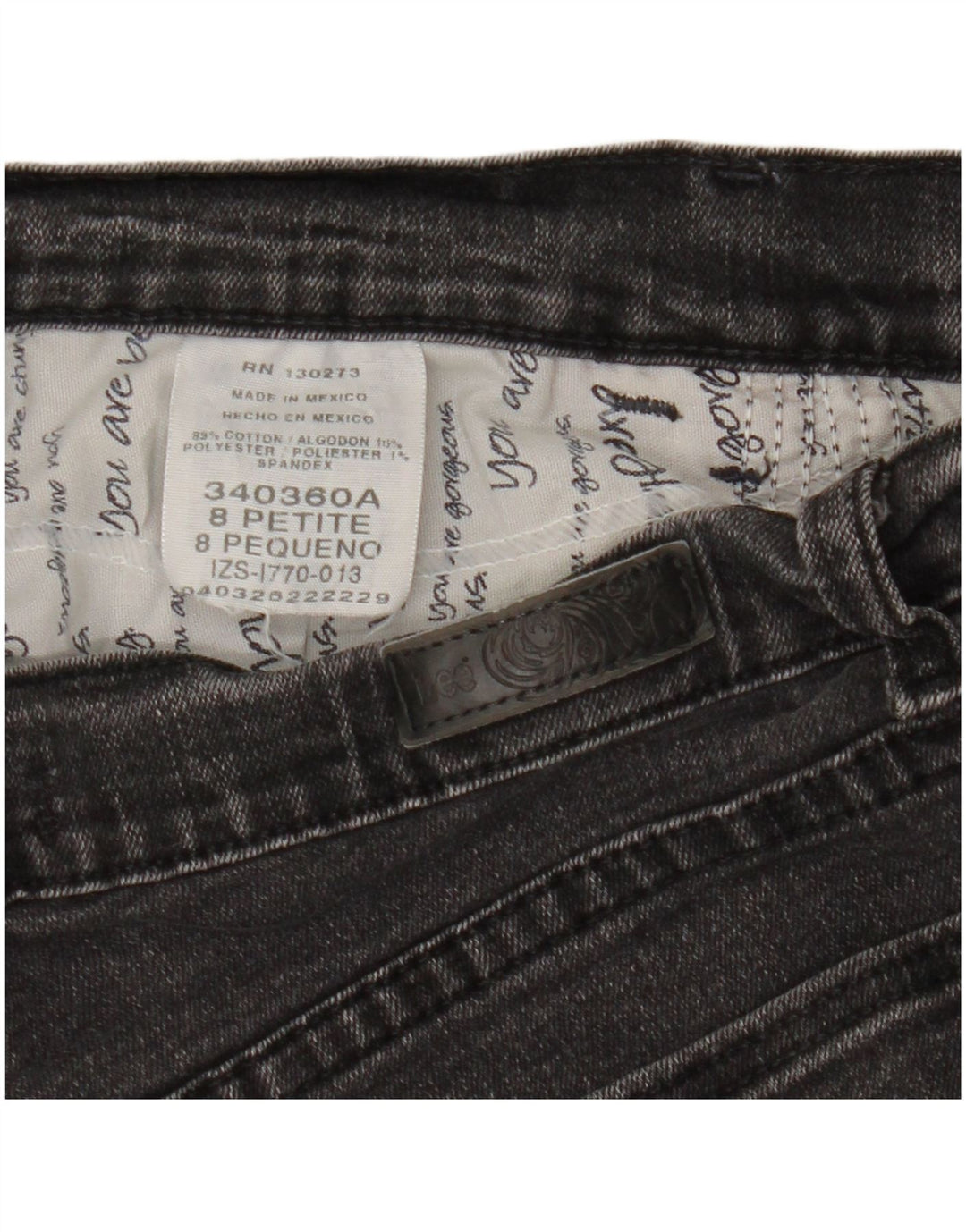 LEE Damen Petite Straight Jeans US 8 Medium W30 L27 Schwarze Baumwolle