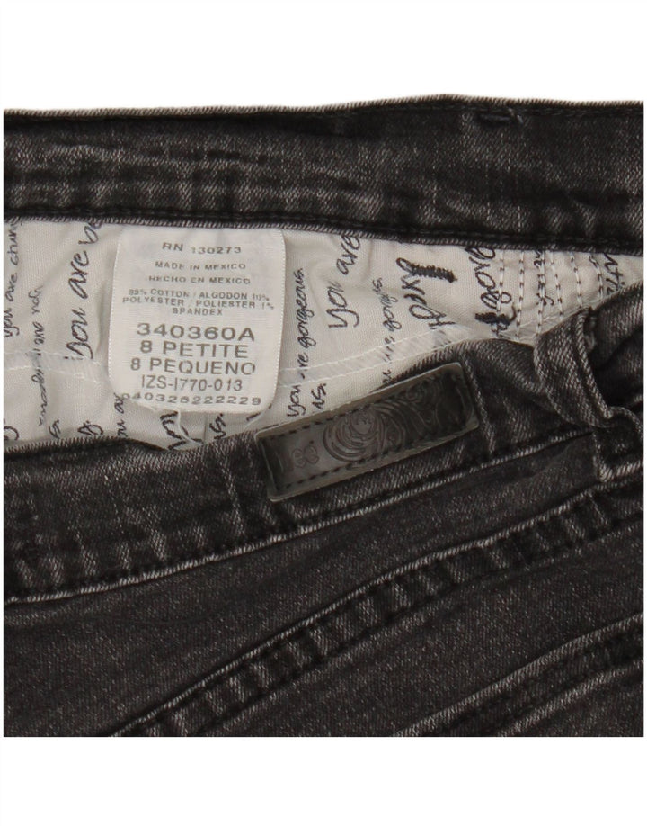 LEE Damen Petite Straight Jeans US 8 Medium W30 L27 Schwarze Baumwolle
