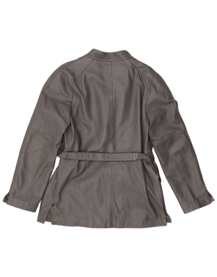Vintage Damen Wickellederjacke IT 46 Großes graues Leder