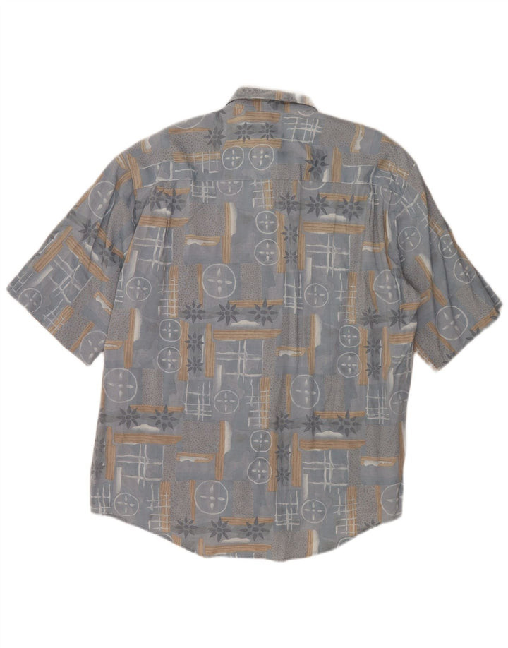 Henry Morell Herren Kurzarmhemd XL Grau Geometrisch