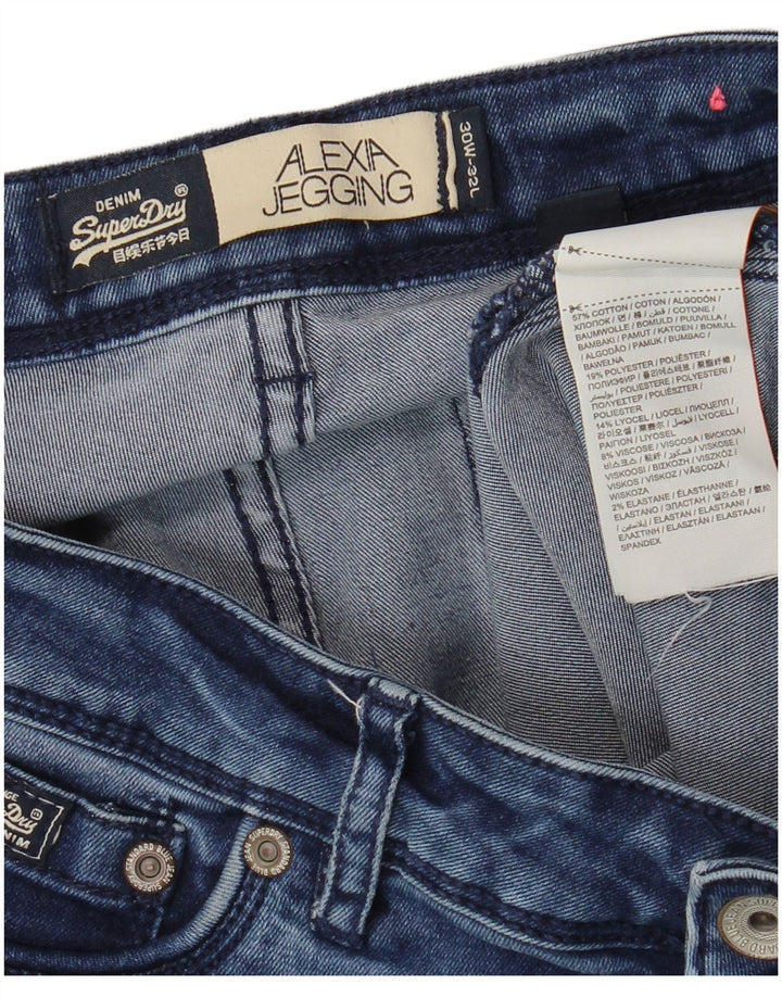 SUPERDRY Damen Alexia Jegging Skinny Jeans W30 L32 Blaue Baumwolle
