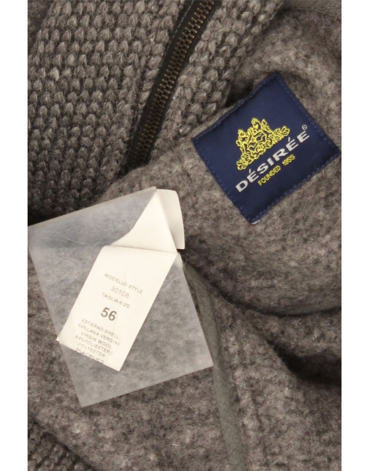 Desiree Damen Dufflecoat mit Kapuze IT 56 3XL Graue Wolle