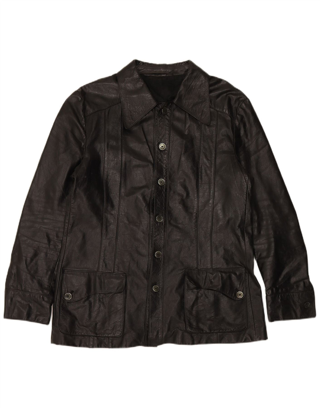 VINTAGE Herren Lederjacke UK 38 Medium Schwarz