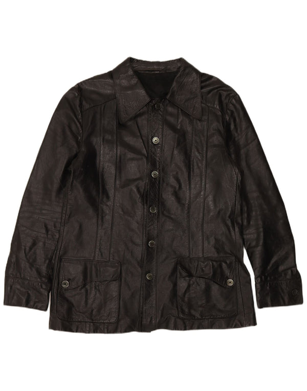 VINTAGE Herren Lederjacke UK 38 Medium Schwarz