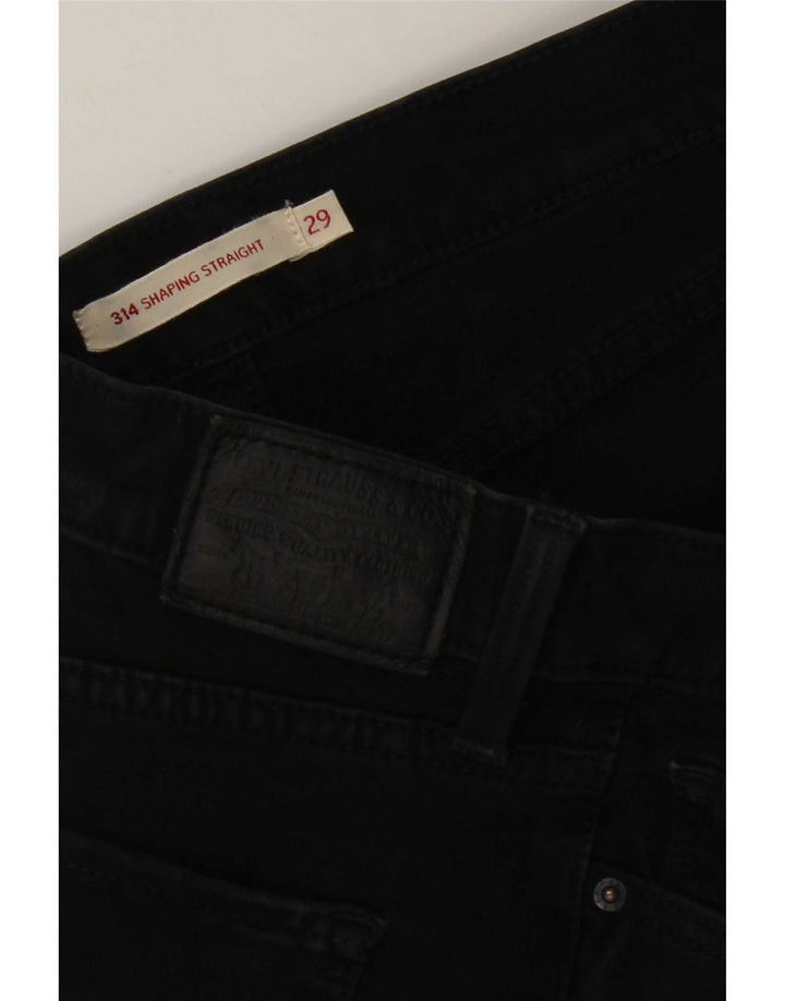 Levi's Damen 314 Shaping Straight Jeans W29 L28 Schwarz