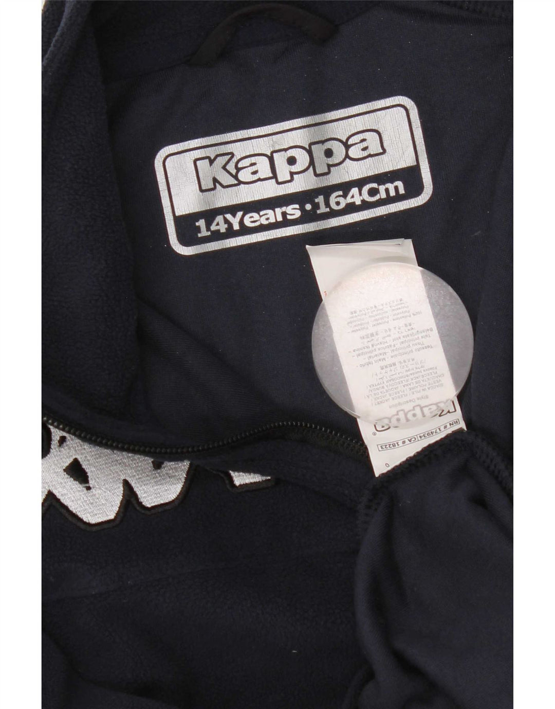 Kappa Jungen-Fleecepullover mit Reißverschluss am Hals, 13–14 Jahre, marineblaues Polyester