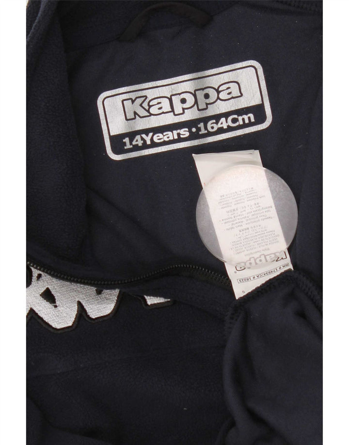 Kappa Jungen-Fleecepullover mit Reißverschluss am Hals, 13–14 Jahre, marineblaues Polyester