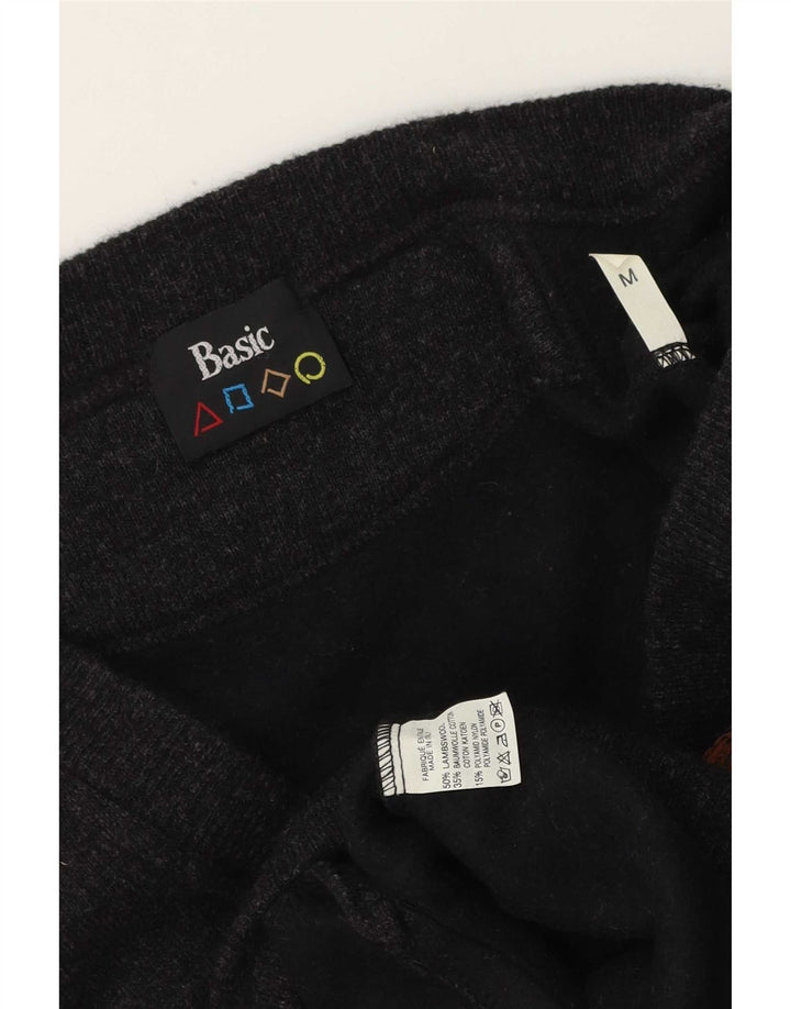 Basic Herren-Cardigan mit lockerer Passform, mittelgraue Lammwolle
