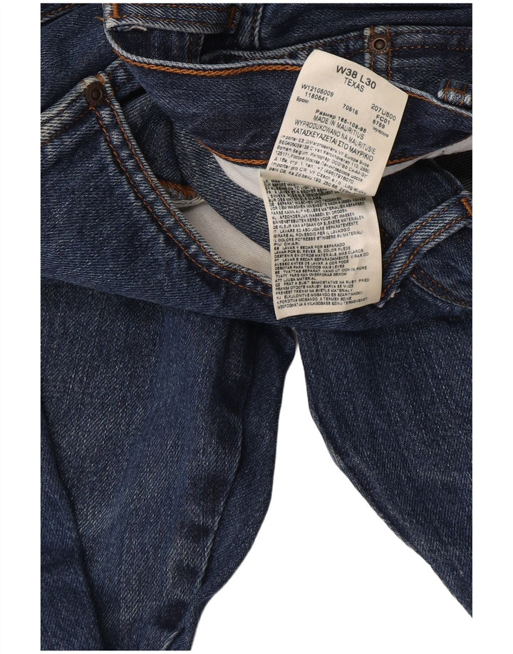 Wrangler Herren Texas Straight Jeans W38 L30 Blaue Baumwolle