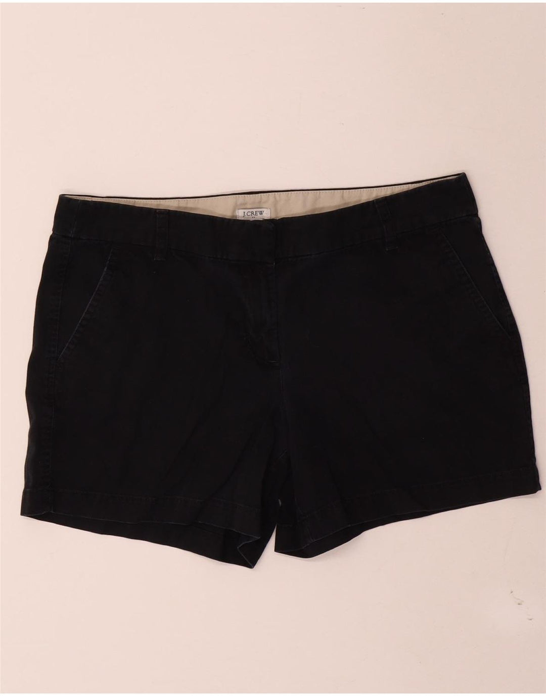 J. Crew Damen Chinoshorts US 10 Large W34 Schwarze Baumwolle