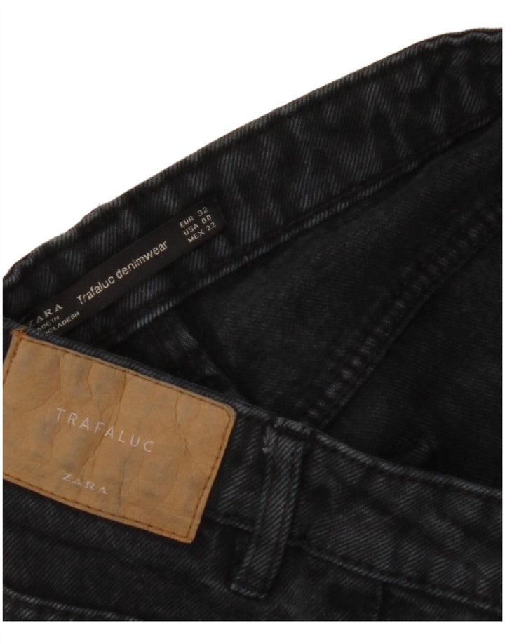 ZARA Damen Jeans mit hoher Taille, EU 32, 2XS, W22, L26, Schwarz