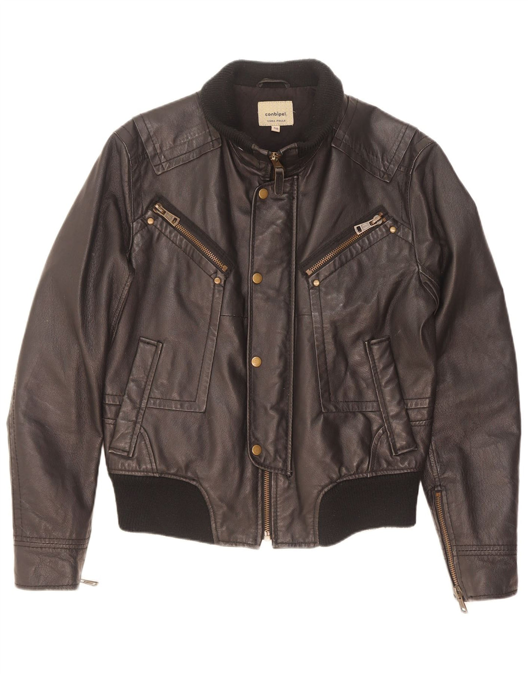 Conbipel Herren Lederjacke IT 48 Medium Schwarz