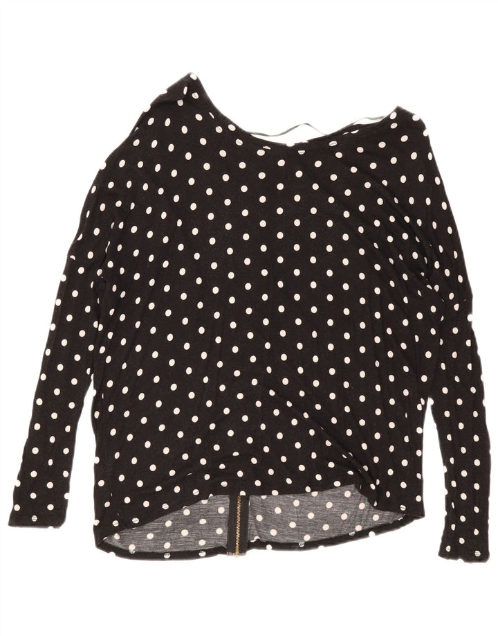 Zara Damen-Strickjacke in Übergröße, Gr. 10, Größe S, schwarz, gepunktet, Viskose