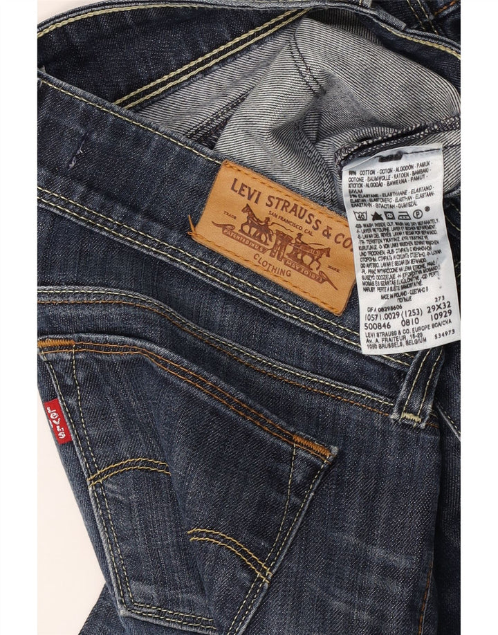 Levi's Damen 571 Slim Jeans W29 L32 Marineblau Baumwolle