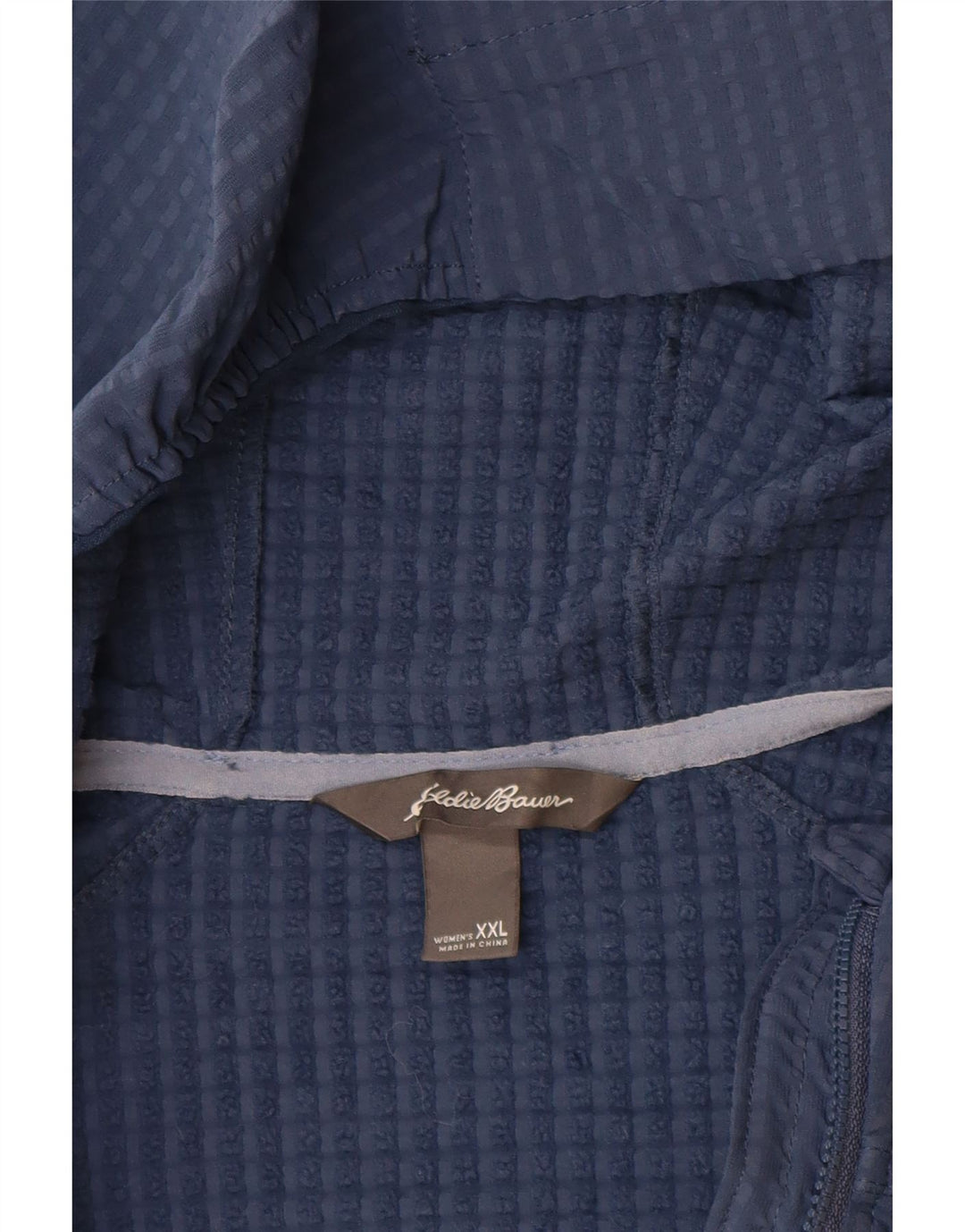 Eddie Bauer Damen-Windbreakerjacke mit Kapuze, UK 20 2XL, blaues Polyester