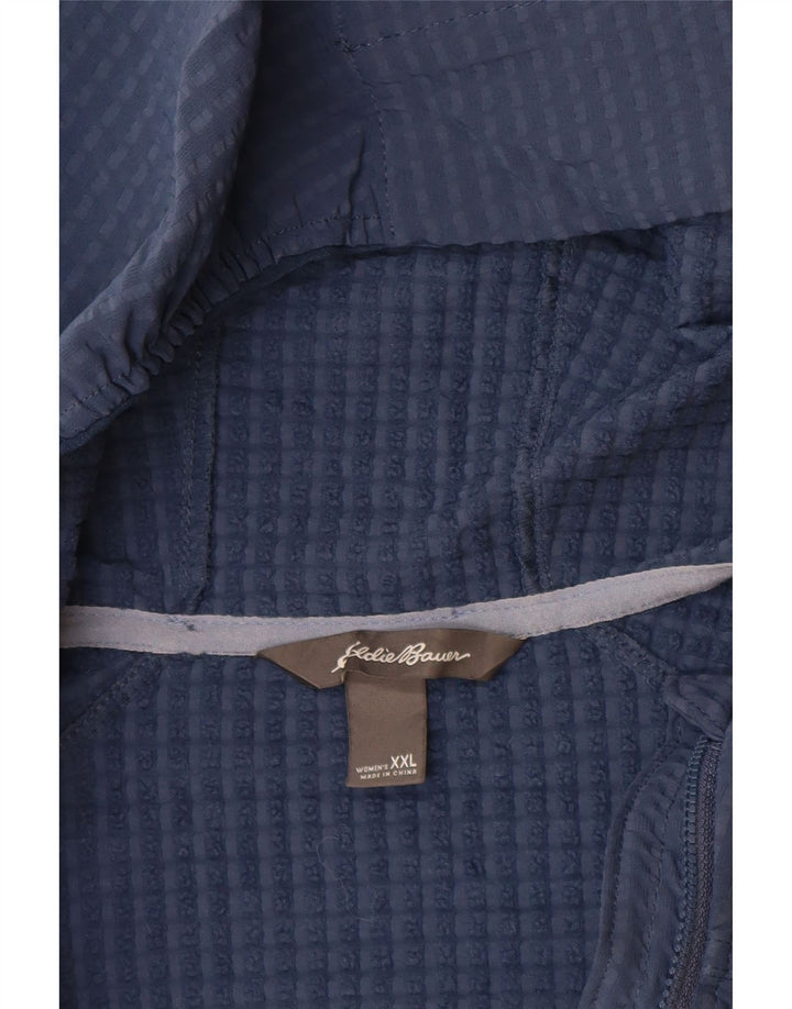 Eddie Bauer Damen-Windbreakerjacke mit Kapuze, UK 20 2XL, blaues Polyester