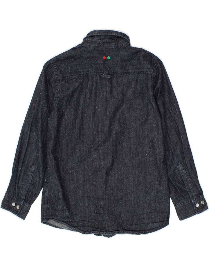 KICKERS Boys Denim Shirt 9-10 Years Navy Blue Cotton Vintage Kickers and Second-Hand Kickers from Messina Hembry 