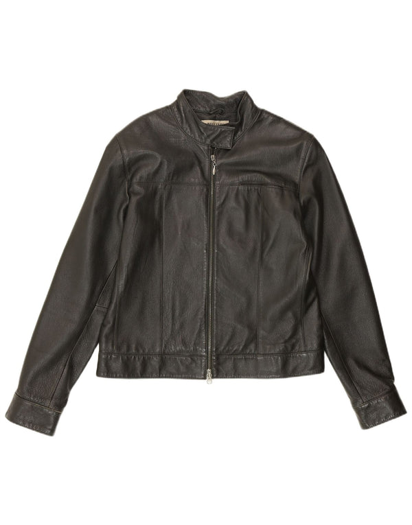 HELLINE Damen Lederjacke UK 14 Mittelgrünes Leder