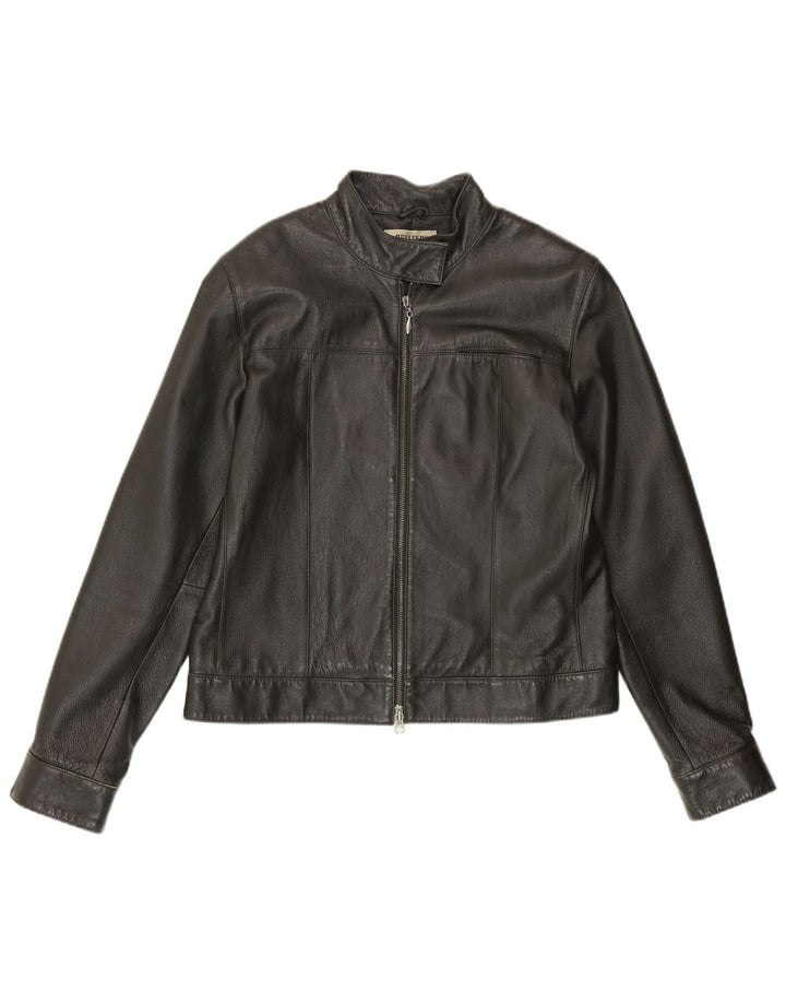 HELLINE Damen Lederjacke UK 14 Mittelgrünes Leder