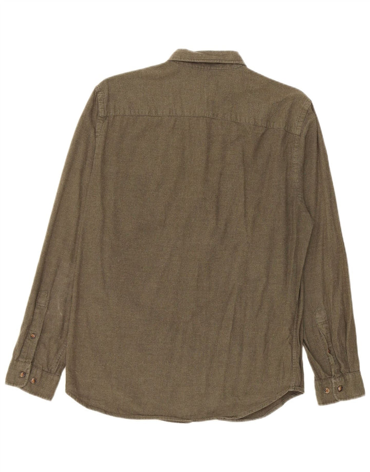 Jack & Jones Herren-Flanellhemd aus mittlerer Khaki-Baumwolle