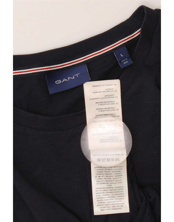 Gant Herren T-Shirt Top Large Marineblau Baumwolle
