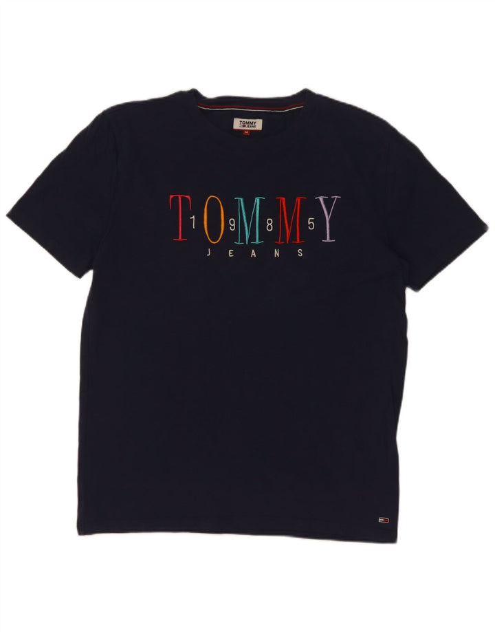 Tommy Hilfiger Herren-T-Shirt mit Grafik, mittelgroß, Marineblau