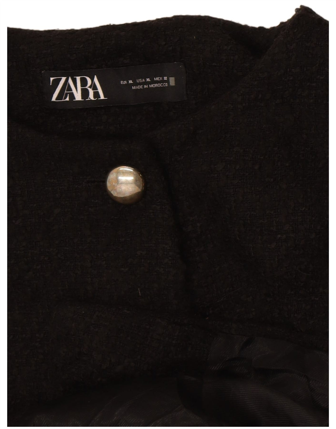 Zara Damen 4-Knopf-Blazerjacke UK 18 XL Schwarz