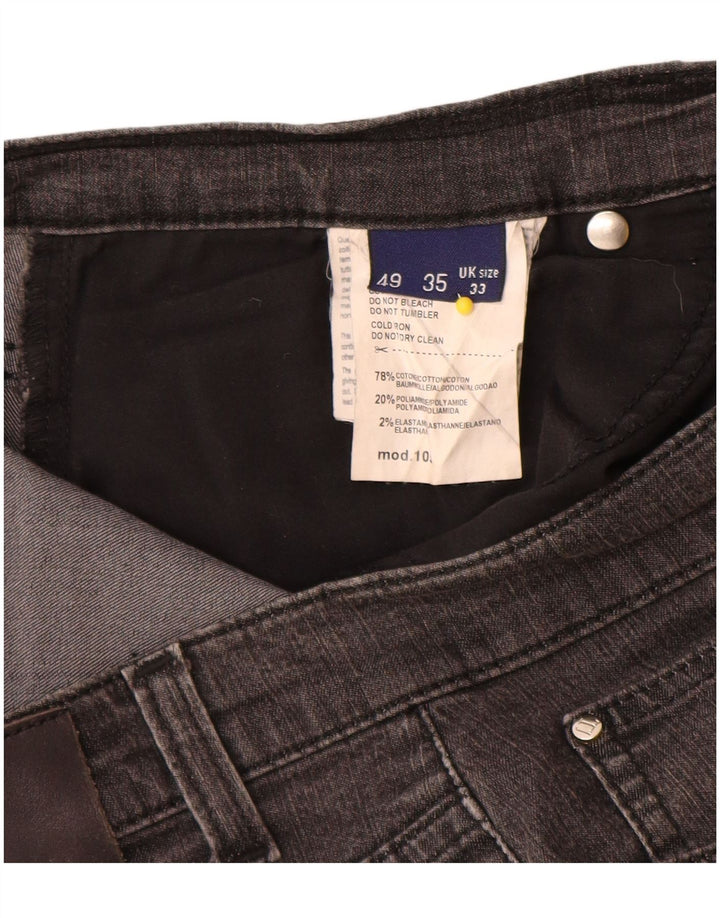 Trussardi Damen Straight Jeans W33 L31 Graue Baumwolle