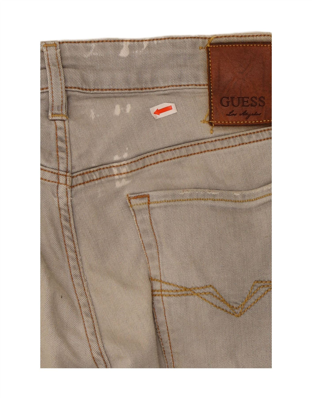 GUESS Herren Distressed Skinny Jeans W32 L32 Graue Baumwolle