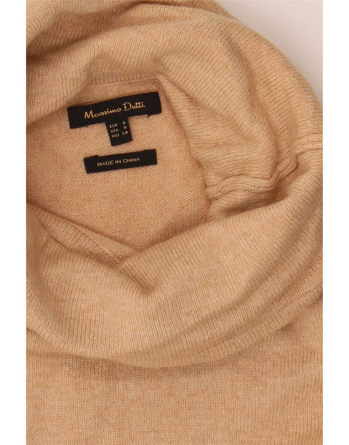 Massimo Dutti Damen-Pullover mit Rollkragen, übergroß, Gr. 10, Größe S, Beige