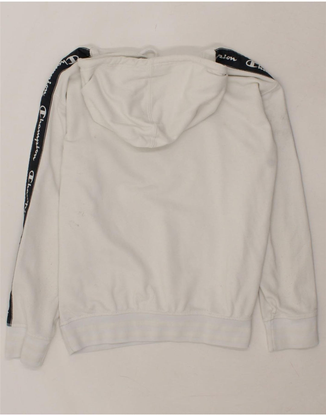 CHAMPION Mens Graphic Hoodie Jumper Medium White Colourblock Cotton Vintage Champion and Second-Hand Champion from Messina Hembry 