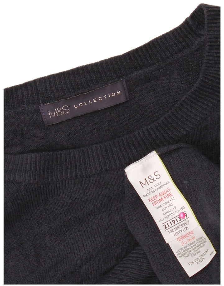 Marks & Spencer Damen-Pullover mit U-Boot-Ausschnitt, Gr. 12, mittleres Marineblau