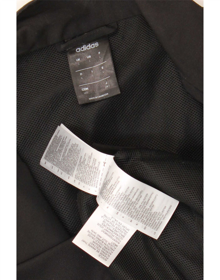 Adidas Herren Climalite Trainingsanzug Top Jacke Großes schwarzes Polyester