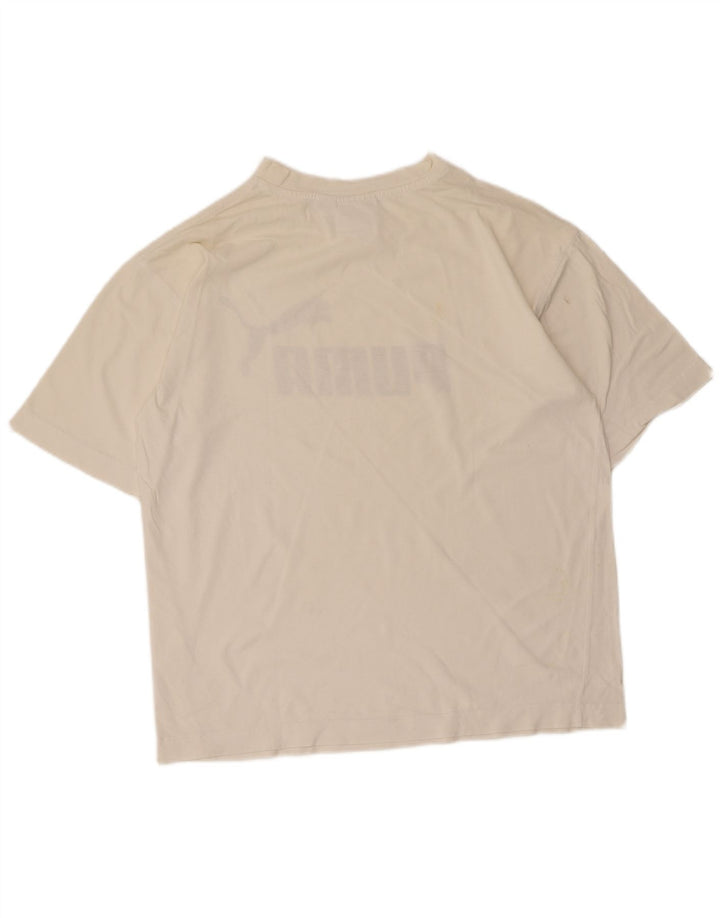 Puma Herren-T-Shirt mit Grafik, Größe S, weiße Baumwolle