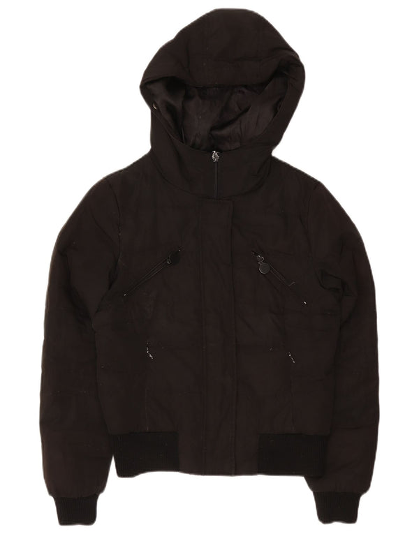 Zara Damen-Jacke mit Kapuze, gepolstert, Gr. 10, Größe S, Schwarz