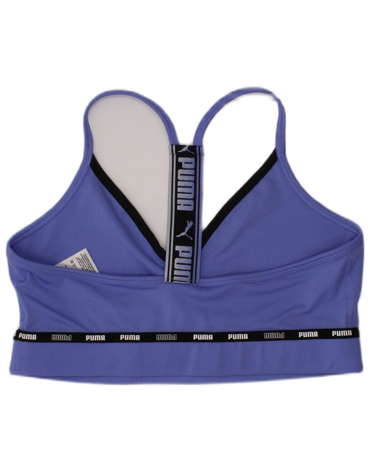 Puma Damen Grafik-Sport-BH-Oberteil, Mittelblau, Polyester, Sport