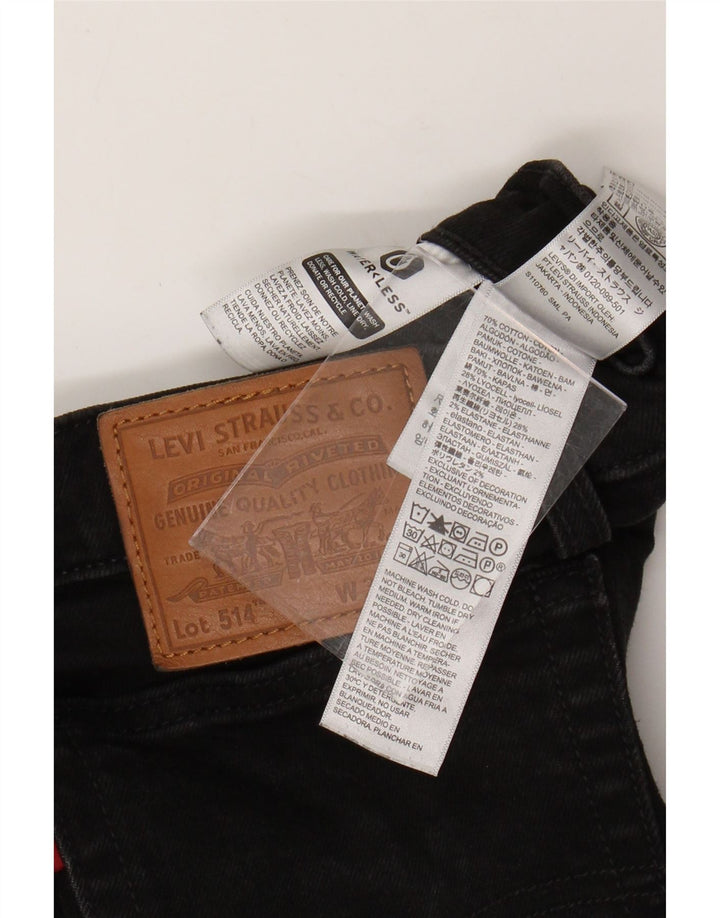 Levi's Herren 514 Straight Jeans W33 L28 Schwarze Baumwolle