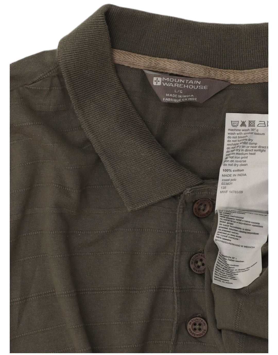 Mountain Warehouse Herren-Poloshirt, große Khaki-Baumwolle