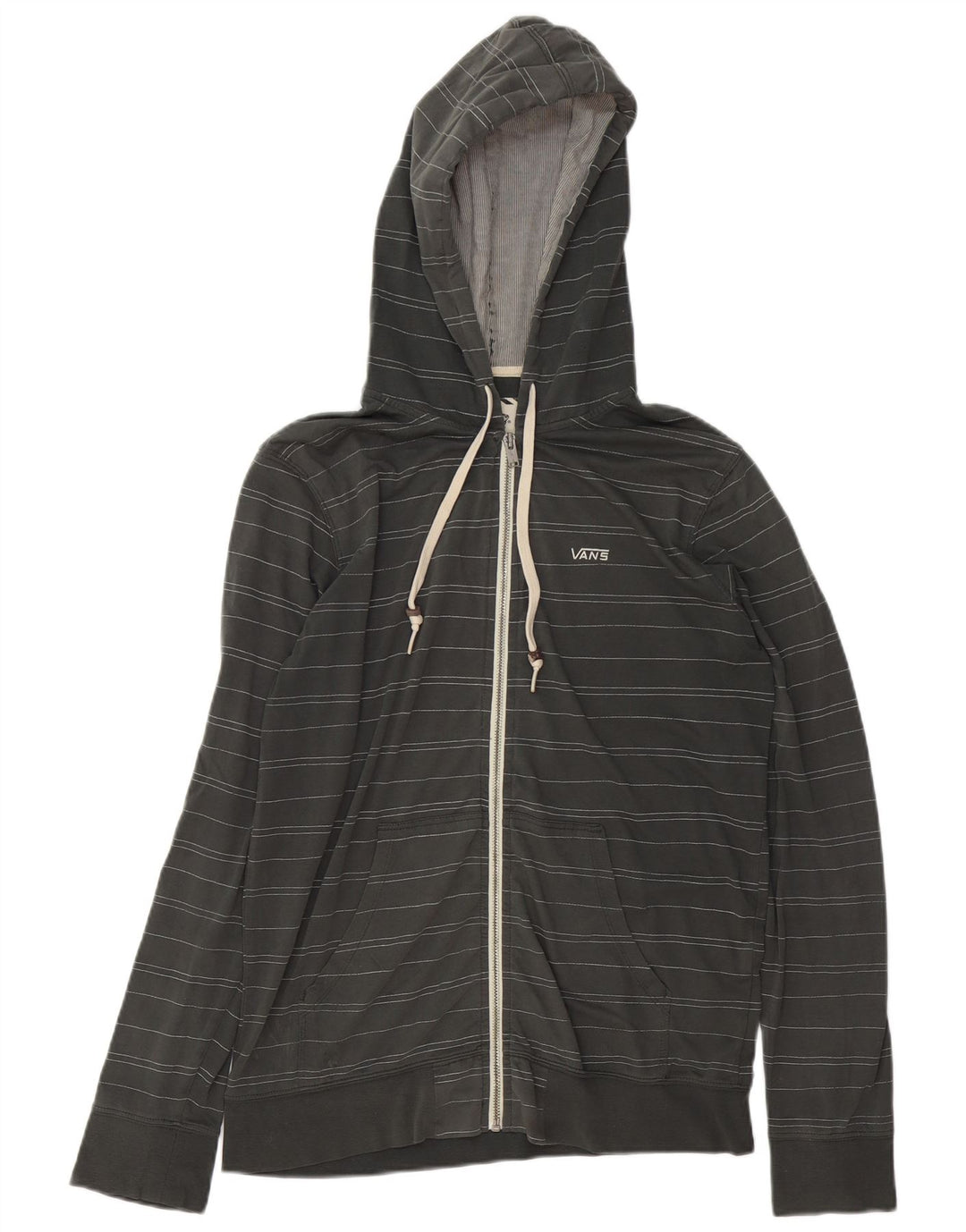 Vans Herren-Kapuzenpullover mit Reißverschluss, klein, grau gestreift, Baumwolle